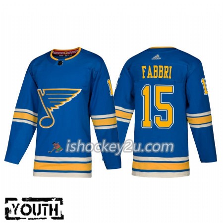 Børn NHL St. Louis Blues Trøje Robby Fabbri 15 Adidas 2018-19 Alternate Authentic